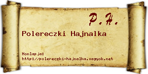 Polereczki Hajnalka névjegykártya